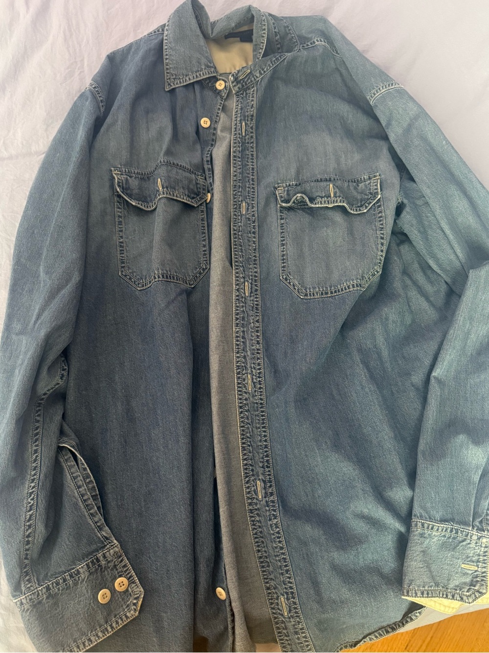 Banana Republic Denim Overshirt Jacket in Blue